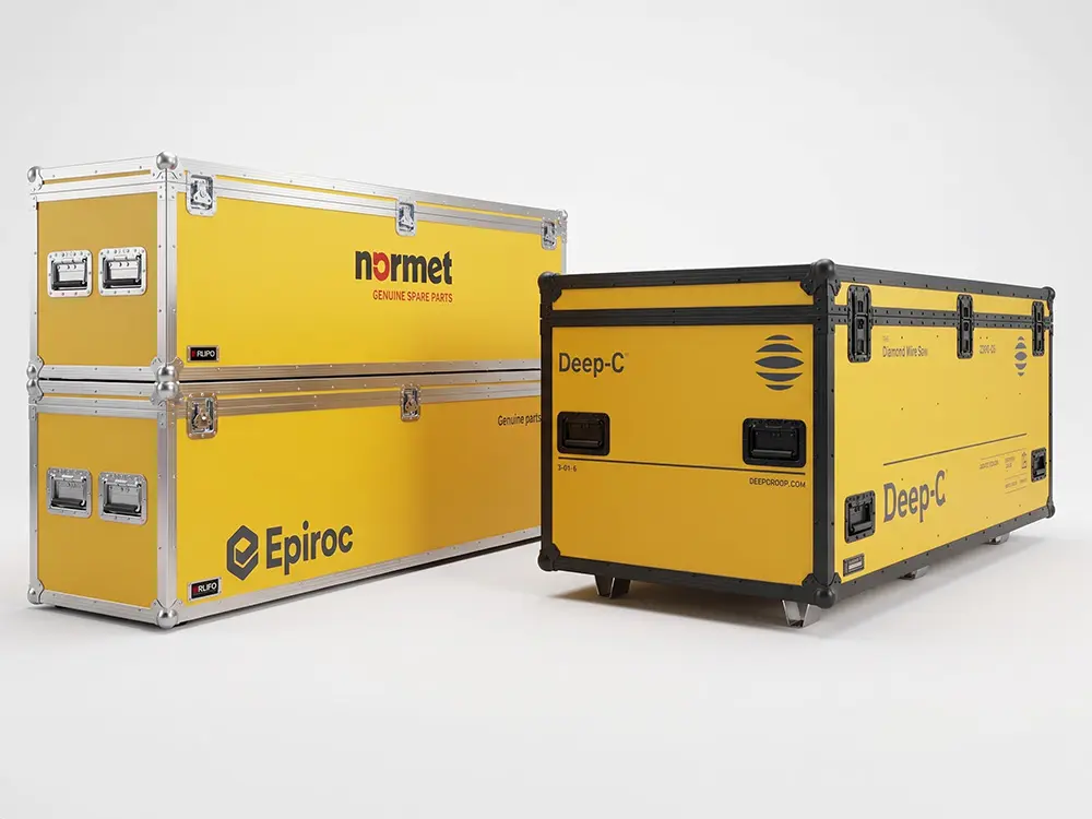RUFO custom flightcases for Epiroc, Normet og Deep-C
